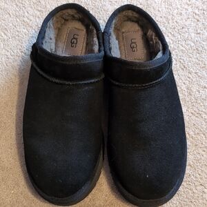 UGG Black Suede Cozy Slip-On Clogs